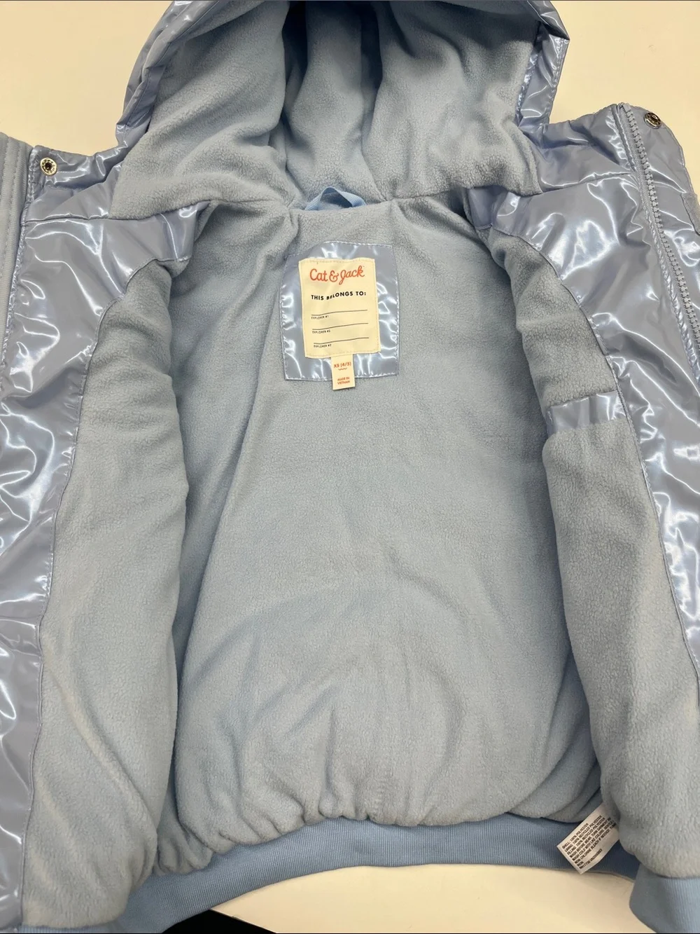 NEW Cat & Jack Girls Cozy Lined Hooded Puffer Jacket Wind-Resistant Coat